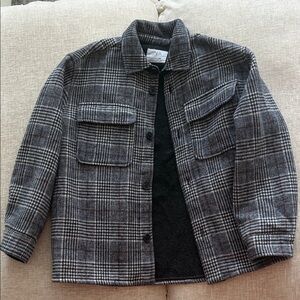 Kids Plaid Button-Up Jacket
